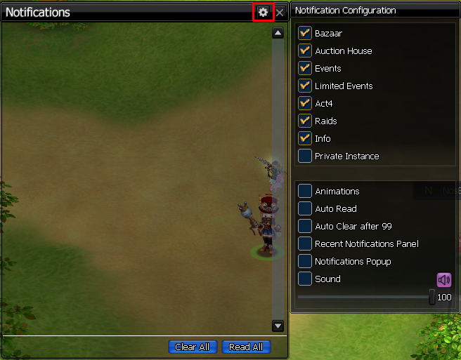 Notification Center window