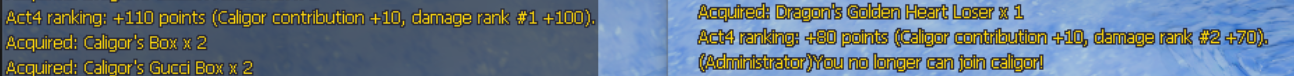 Caligor ranking point message